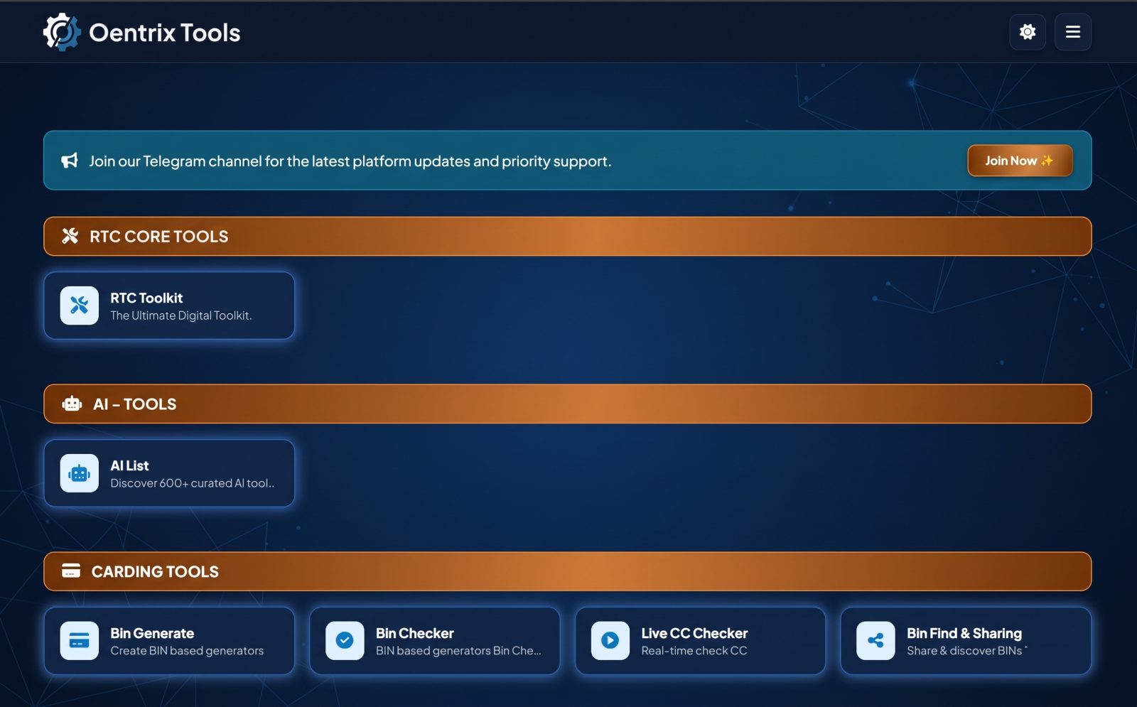 Oentrix Tools — Your Company