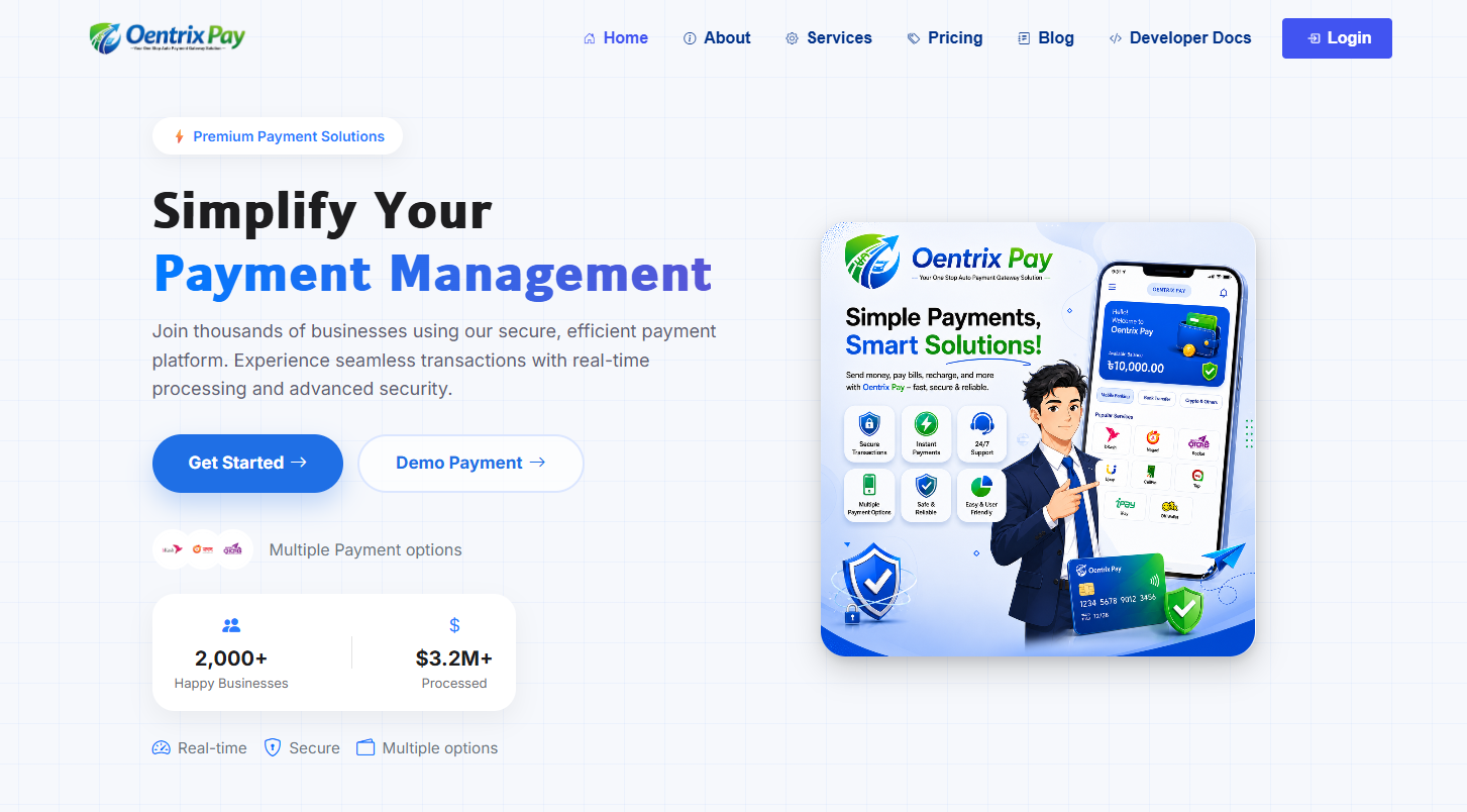 Oentrix Pay service — Your Company