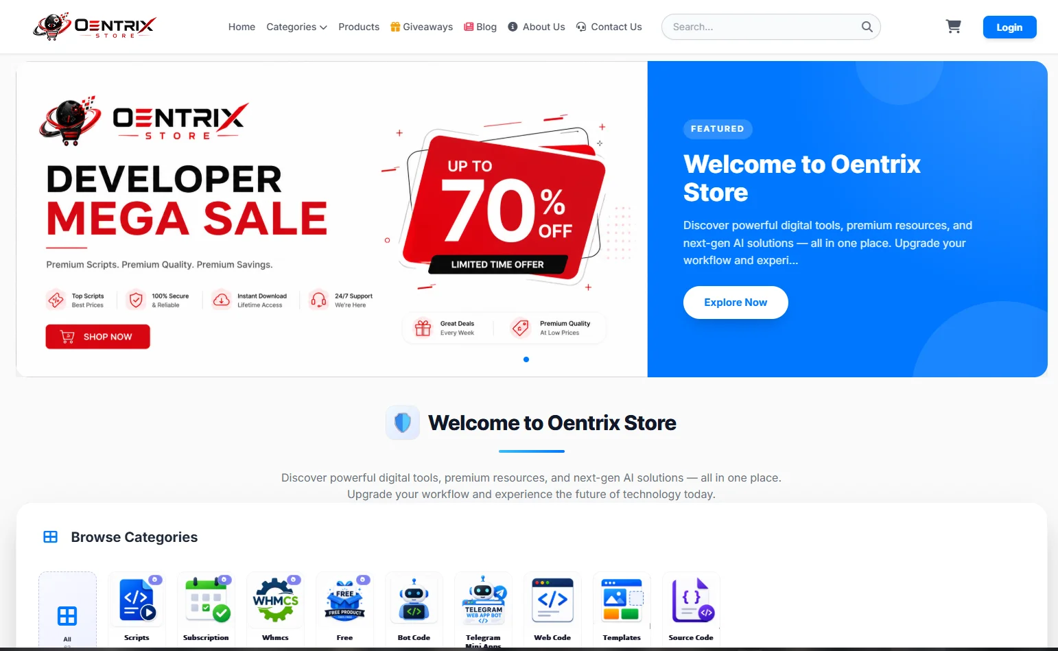 Oentrix Store